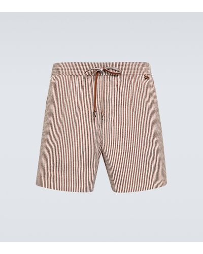 Loro Piana Short de bain raye - Rose