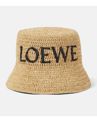 Loewe Sombrero de pescador Paula's Ibiza de rafia con logo - Neutro