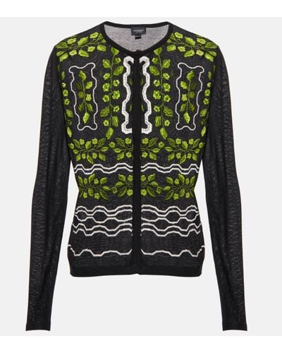 Giambattista Valli Embroidered Cashmere And Silk Cardigan - Green