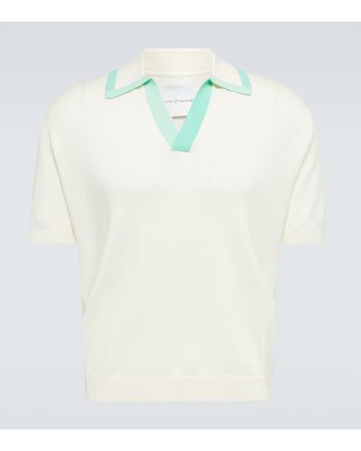 King & Tuckfield Shawl-collar Wool Polo Shirt - White