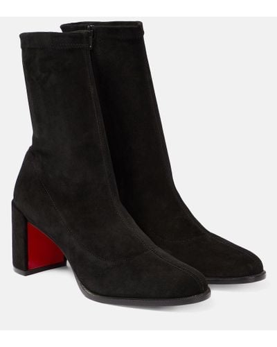 Christian Louboutin Stretchadoxa Suede Ankle Boots 70 - Black