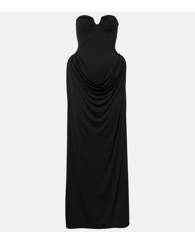 Magda Butrym Strapless Draped Bustier Dress - Black