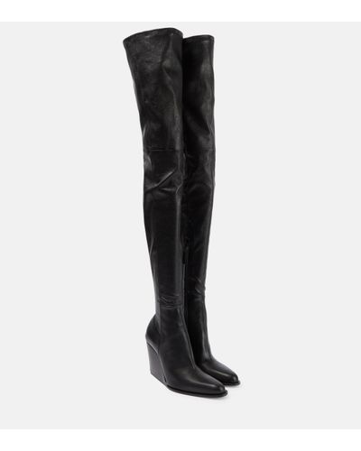 Victoria Beckham Camille Leather Over-the-knee Boots - Black