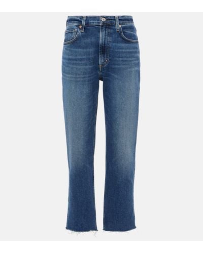 Citizens of Humanity Daphne High-rise Cropped Straight Jeans - Blue