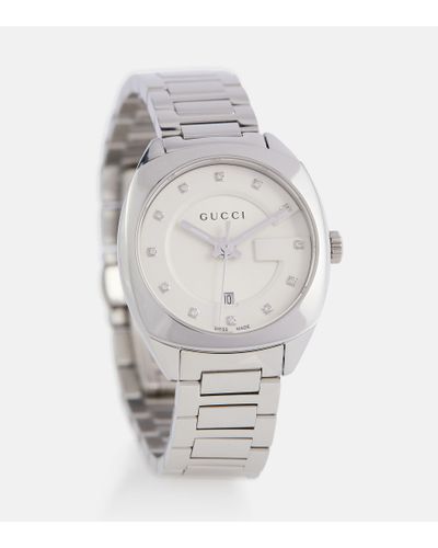 Gucci GG2570 29mm Stainless Steel Watch With Diamonds - Gray