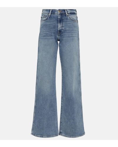 7 For All Mankind Lotta High-rise Flared Jeans - Blue
