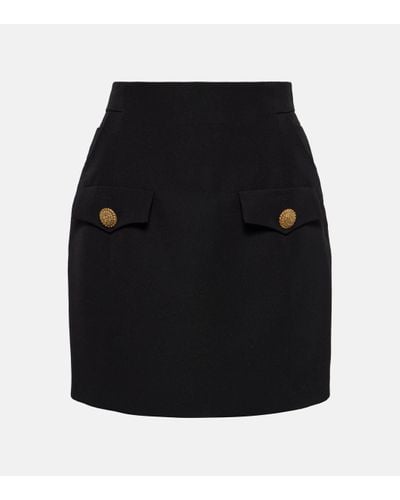 Balmain Wool Miniskirt - Black