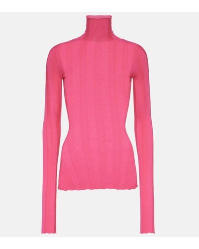 Sportmax Turtleneck Wool-blend Jumper - Pink