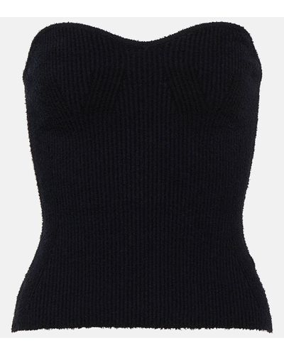 Wardrobe NYC Ribbed-knit Cotton-blend Top - Black
