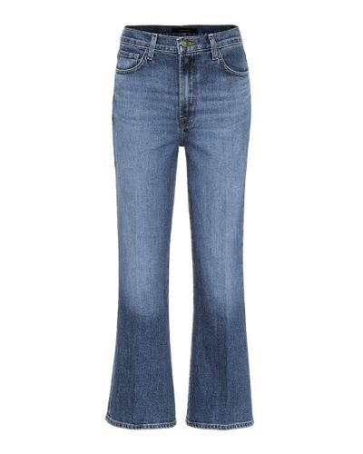 J Brand Jeans Julia cropped a vita alta - Blu