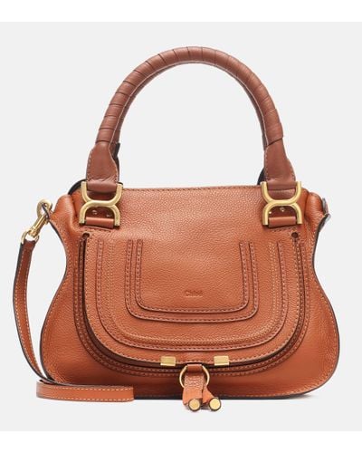 Chloé Marcie Small Leather Tote - Brown