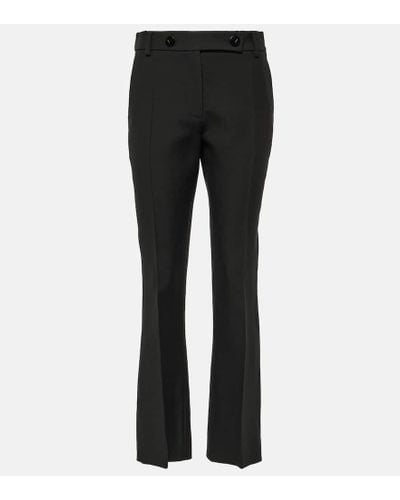 Valentino Pantalones rectos de Crepe Couture de tiro medio - Negro