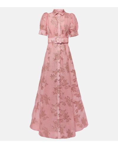 Rebecca Vallance Anette Jacquard Gown - Pink