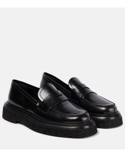 Max Mara Crepe Loafer Shoes - Black