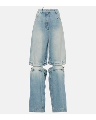 The Attico Low-Rise Wide-Leg Jeans - Blau