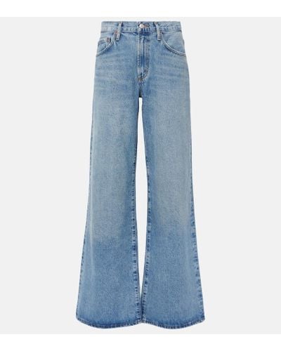 Agolde Low-Rise Wide-Leg Jeans Clara - Blau