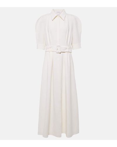 Gabriela Hearst Angus Virgin Wool Shirt Dress - White