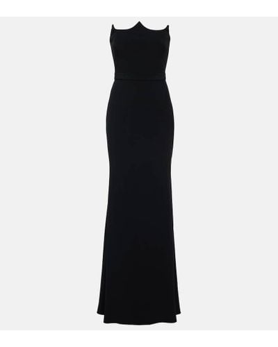 Alexander McQueen Vestido de fiesta bandeau de crepe - Negro