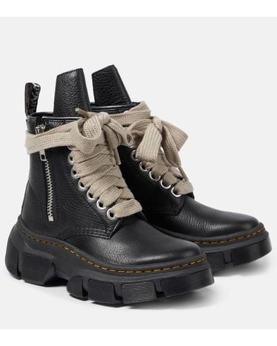 Rick Owens X Dr. Martens – Bottes 1460 DMXL Jumbo Lace en cuir - Noir