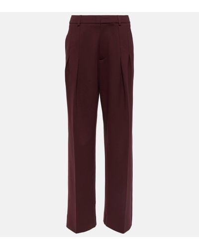Victoria Beckham Stacked Straight Trousers - Red