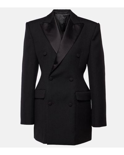 Wardrobe NYC Vestido corto estilo blazer de lana - Negro
