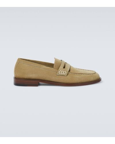 Manolo Blahnik Perry Suede Loafers - White