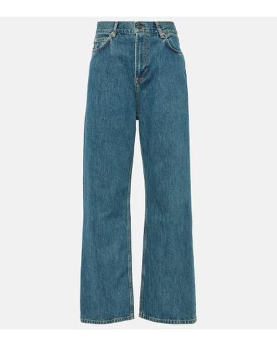 Wardrobe NYC High-Rise Straight Jeans - Blau