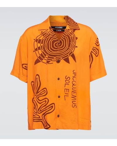 Jacquemus La Chemise Jean Printed Bowling Shirt - Orange