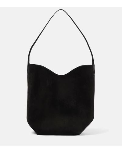 The Row Borsa N/S Park Large in suede - Nero