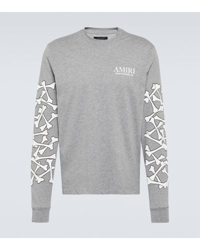 Amiri Sweat-shirt en coton imprime - Gris