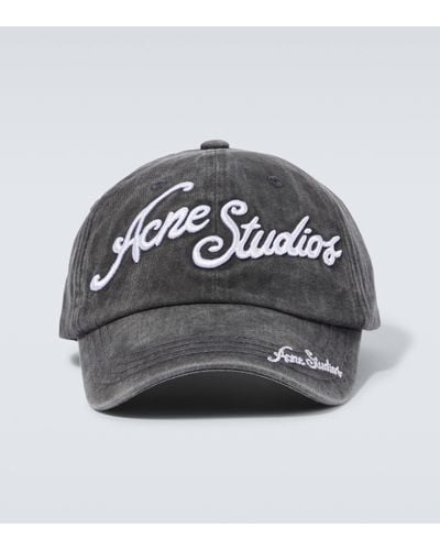 Acne Studios Logo Cotton Twill Baseball Cap - Metallic