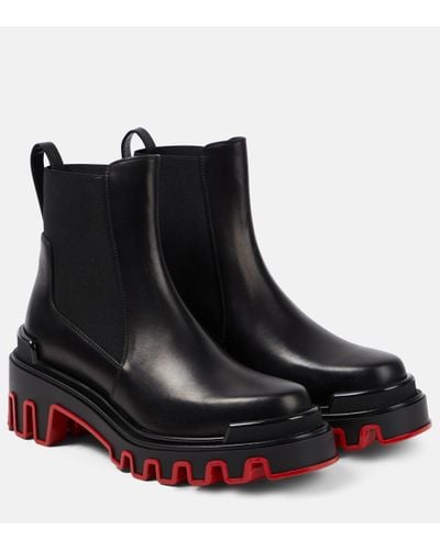 Christian Louboutin Marchacroche Dune Leather Ankle Boots - Black