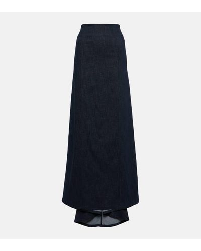 Brunello Cucinelli Cotton-blend Maxi Skirt - Blue