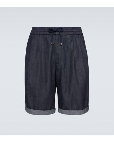 Brunello Cucinelli Bermuda-Shorts aus Denim - Blau