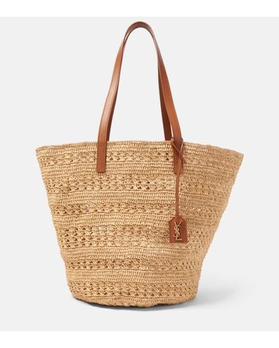 Saint Laurent Panier Medium Raffia Basket Bag - Natural