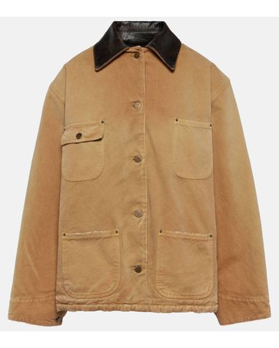 Prada Oversized Cotton Canvas Jacket - Brown