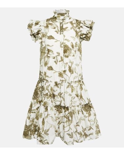 Erdem Pomona Printed Cotton Minidress - White