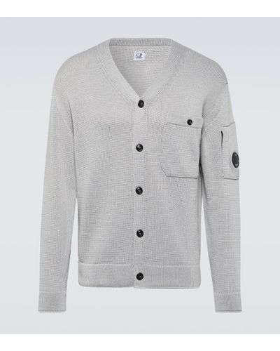 C.P. Company Compact-knit Cotton Cardigan - Gray