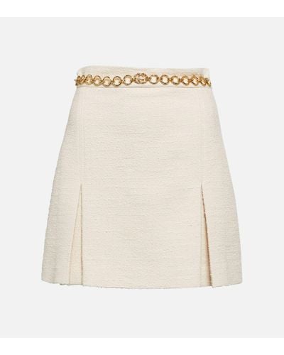 Gucci Mini-jupe en coton et laine melanges - Neutre