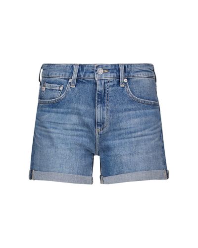 AG Jeans Short Hailey à taille haute en jean - Bleu