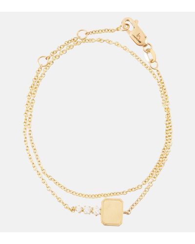 Jade Trau Armband Catherine Mini aus 18kt Gelbgold mit Diamanten - Mettallic