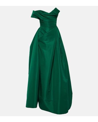 Vivienne Westwood Abito lungo con scollo bardot - Verde