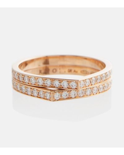 Repossi Antifer Rose Gold Ring With Diamonds - White