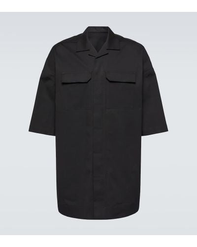 Rick Owens Camicia Magnum Tommy in popeline - Nero
