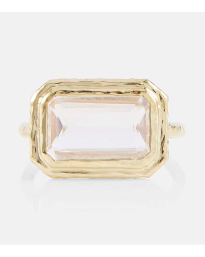 Octavia Elizabeth Elbow Beach 18kt Gold Ring With Morganite - White