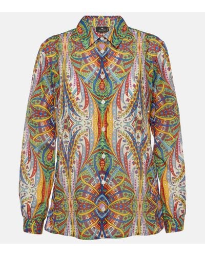 Etro Camisa de algodon estampada - Multicolor