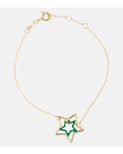Aliita Estrella 9kt Gold Cord Bracelet With Enamel And Sapphire - Metallic