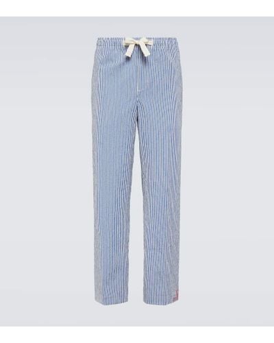Orlebar Brown Alex Striped Cotton-blend Pants - Blue