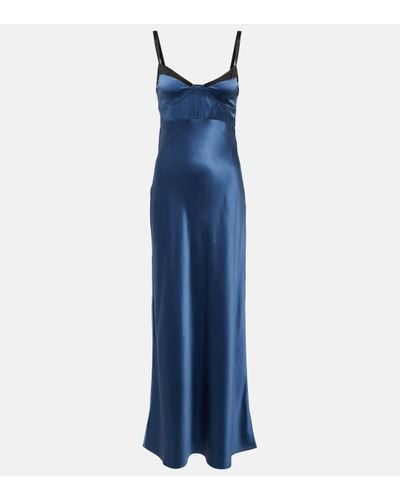 Sir. The Label Depeche Balconette Satin Gown - Blue