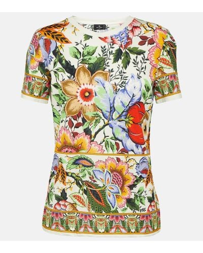 Etro Camiseta de algodon floral - Multicolor